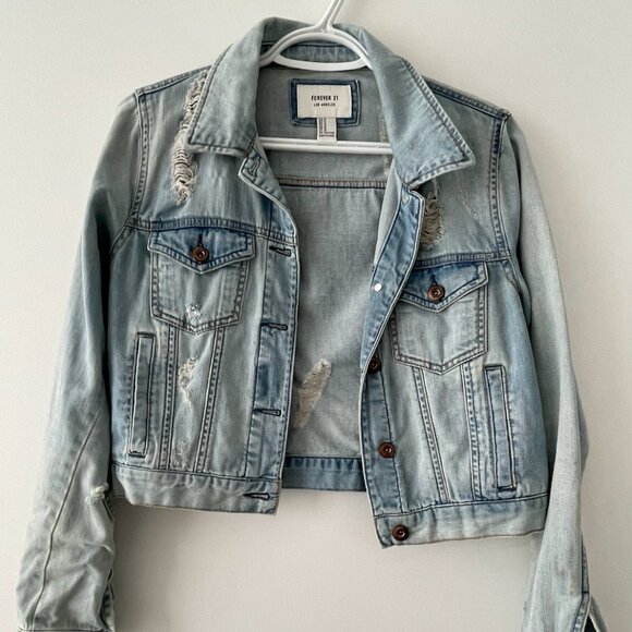 Forever 21 - Distressed Jean Jacket - size M - Picture 1 of 2